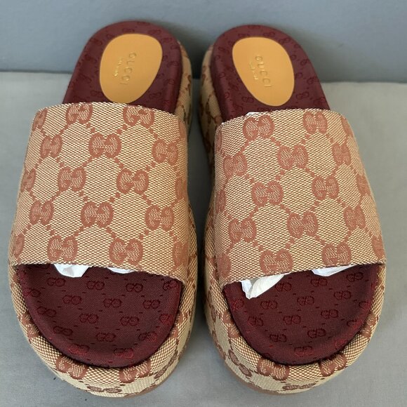 Gucci 573018 Angelina Platform Slide IT 35.5- US 5.5 - Picture 2 of 13